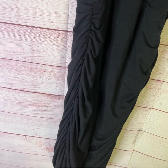 Athleta Black Razor Back Ruched Bodycon Dress Size Small - Picture 6 of 8